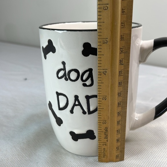 Petrageous Designs Dog Dad Hand Crafted Mug Black White Embossed 12oz - Picture 7 of 9